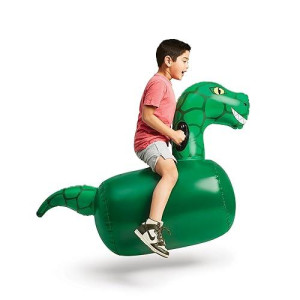Hearthsong Hop 'N Go Inflatable Bouncing Ride-On, 48 L X 20 W X 42 H, Outdoor Play, Ages 5 And Up, Dinosaurs