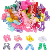 Janyun 50 Pairs Doll Shoes Various Styles Replacement High Heel Boot Bulk For 12" Dolls Closet