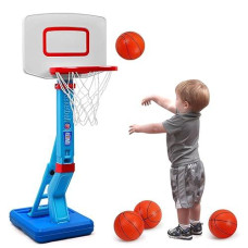 Toddler Basketball Hoop Height Adjustable Kids Basketball Hoop For Indoor Outdoor Play Portable Basketball Goal Poolside Basketball Hoop For Swimming Pool Basketball Toy For Boys Girls