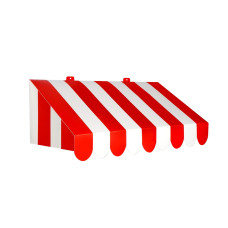 3-D Red & White Awning Wall Decoration
