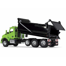 Kenworth T880 Day Cab With Rogue Transfer Dump Body Truck Lime Green And Black 1/64 Diecast Model By Dcp/First Gear