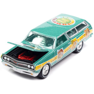 1965 Chevrolet 2-Door Station Wagon Turquoise Metallic The Game Of Life Pop Culture 2022 Release 4 1/64 Diecast Model Car By Johnny Lightning