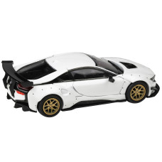 Bmw I8 Liberty Walk White With Gold Wheels 1/64 Diecast Model Car By Paragon Models
