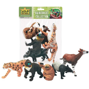 Wild Republic Polybag Rainforest, Five Species of Rainforest Animals, Gift for Kids, Great for Interactive Play