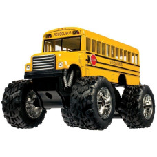 KiNSFUN 5 Monster School Bus Die Cast Metal Model Pullback Action Toy Monster Truck