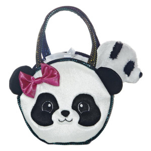 Aurora Fashionable Fancy Pals Pretty Panda Stuffed Animal - On-The-go Companions - Stylish Accessories - Multicolor 7 Inches