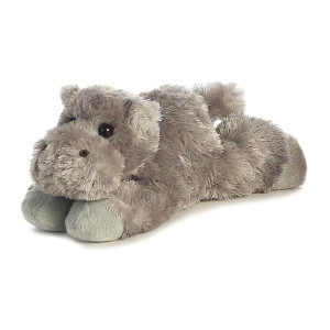 Aurora Adorable Mini Flopsie Howie Stuffed Animal - Playful Ease - Timeless Companions - Gray 8 Inches
