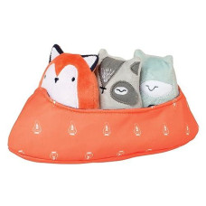 Manhattan Toy Camp Acorn Canoe Buddies Soft Stuffed Animal Baby Toy Orange 9" X 4" X 5"