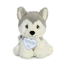 Aurora Inspirational Precious Moments Malakai Wolf Stuffed Animal - Cherished Memories - Enduring Comfort - Gray 8.5 Inches