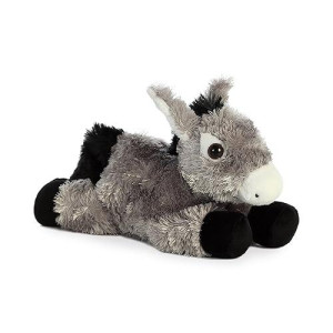 Aurora Adorable Mini Flopsie Donkey Stuffed Animal - Playful Ease - Timeless Companions - Gray 8 Inches