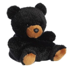 Aurora Adorable Palm Pals Sleepy Bear Stuffed Animal - Pocket-Sized Fun - On-The-Go Play - Black 5 Inches