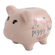 Baby Essentials My First Piggy Bank, Baby's First Piggy Banks for Boys and Girls (Flowers)