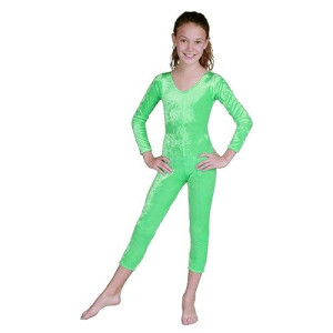 Girl'S Unitard Lime Velvet Lrg