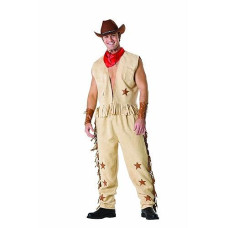 Men Wild West Outfit:Khaki, S