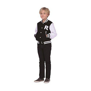 Child Letterman Jacket:Black S