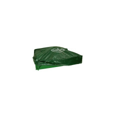 5' by 5' Sandbox - With Cover, 2-Corner Seats, Ground Barrier, 8- Stakes