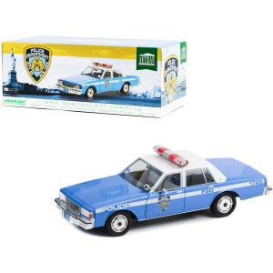 1990 Chevrolet Caprice Police Blue And White Nypd (New York City Police Department) Artisan Collection 1/18 Diecast Model Car By Greenlight