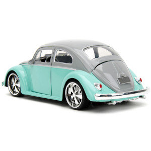 1959 Volkswagen Beetle Gray And Light Blue Punch Buggy Series 1/24 Diecast Model Car By Jada