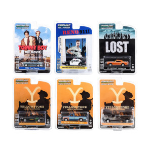 Hollywood Series Set Of 6 Pieces Release 38 1/64 Diecast Model Cars By Greenlight