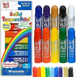 The Pencil Grip Kwik Stix Solid Tempera Paint Sticks Washable Rainbow Colors 10 Nontoxic Quick Drying Allergen Free Paint