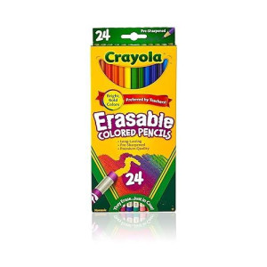 Crayola Erasable Colored Pencils Kids At Home Activities 24 Count Assorted Long