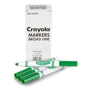 Crayola Broad Line Markers Green 12Ct Markers For Kids Bulk School Supplies For Teachers Nontoxic Marker Refill With Reu