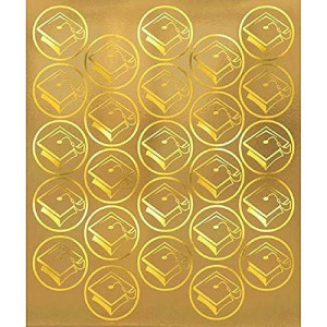 Grad Metallic Sticker Seals Party Favor Pack Of 50