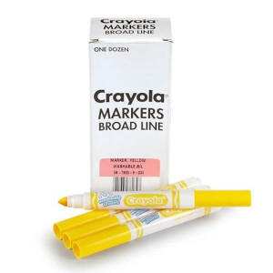 Crayola Washable Markers Yellow 12Ct Kids Broad Line Markers Bulk Markers For Classrooms Teachers