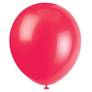 Unique Ruby Red Latex Balloons, 12" (10-Pack) - Party Decor