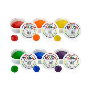 Hygloss Products Play Dough Safe Nontoxic Modelling Dough For Arts Crafts Learn Play Unscented 1Lb Of 6 Colors 6 Lb