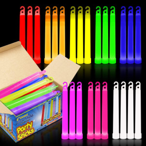 Partysticks Glow Sticks Party Supplies For Kids And Adults 25Pk Assorted 6 Inch Bulk Glow Light Up Sticks Party Favors Glow