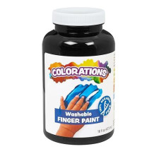 Colorations Washable Finger Paints Black Nontoxic Creamy Vibrant Kids Paint Craft Hobby Fun Art Supplies Young Kids