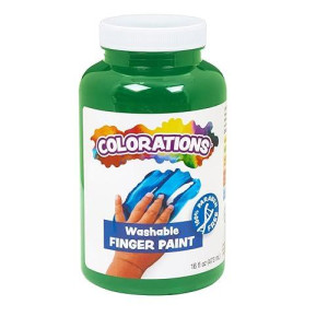 Colorations Cwfgr Washable Finger Paints 16 Fl Oz Green Nontoxic Creamy Vibrant Kids Paint Craft Hobby Fun Art Suppli