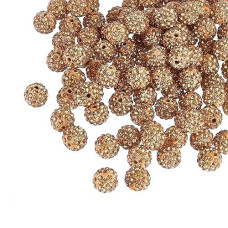 Ph Pandahall 100Pcs 10Mm Rhinestones Topaz Pave Disco Ball Clay Beads Light Colorado Polymer Clay Rhinestone Beads Charms Cryst