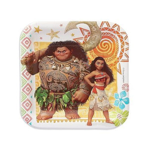 Disney Moana Square Plates 7 8Pack Premium Quality Vibrant Party Plates Featuring Moana Maui Perfect Magical Party