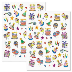 Colorful Celebration Birthday Party Stickers Set Of 92 On 2 Sticker Sheets Happy Birthday Stickers Birthday Party Stickers