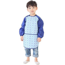 Plie Waterproof Kids Art Smocks 37 Colors Age 110 Sxxl Size Blue Check 16S