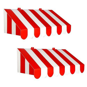 Beistle 2 Piece 3D Awning Wall Decorations 2475 X 875 Redwhite