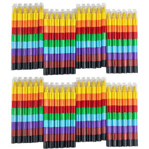 Huji Stacking Buildable 8 Colors Crayons Set Connect Stack And Build Sideways And Up Favorite Toys Kids Children Party Favors