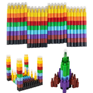 Huji Stacking Buildable 8 Colors Crayons Set Connect Stack And Build Sideways And Up Favorite Toys Kids Children Party Favors