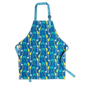 Jennice House Blue Cotton Kids Apron, Small, Adjustable Neck