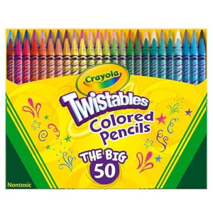 Crayola Twistables Colored Pencil Set 50Ct No Sharpen Colored Pencils For Kids Kids Drawing Supplies Coloring Set Gifts 4