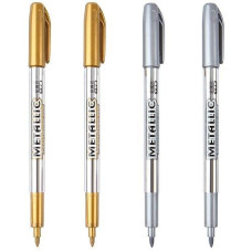 Dyvicl Metallic Markers Pens Silver And Gold Paint Pens For Black Paper Glass Rock Painting Halloween Pumpkin Card Making