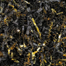 Magicwater Supply 2 Lb Black Gold Crinkle Cut Paper Shred Filler Great For Gift Wrapping Basket Filling Birthdays Wed