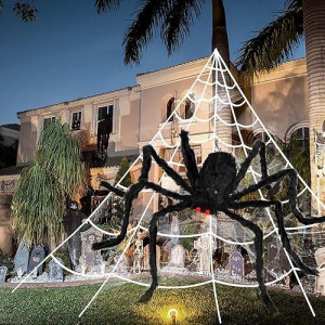 3Pcs 212 Halloween Spider Web 49 Halloween Spider Decorations Stretch Cobweb Fake Spider Giant Spider Web For Indoor Outdoor