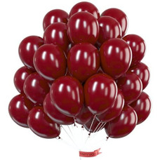 Partywoo Retro Red Balloons 50 Pcs 12 Inch Burgundy Balloons Maroon Balloons For Balloon Garland Arch As Party Decorations Bi