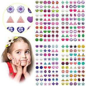 240 Piece Sticker Earrings 3D Gems Sticker Girls Sticker Earrings Selfadhesive Glitter Craft Crystal Stickers