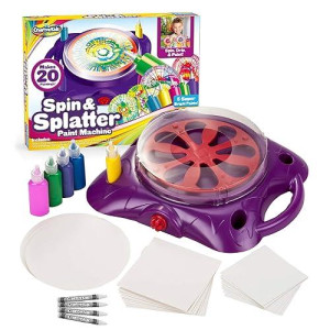 Creative Kids Spin Paint Art Kit Spinning Art Machine Flexible Splatter Guard 5 Bottles Of Paint 8 Large 8 Small 4 R