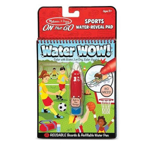 Melissa Doug On The Go Water Wow Reusable Waterreveal Coloring Activity Pad Sports Party Favors Stocking Stuffers Trav