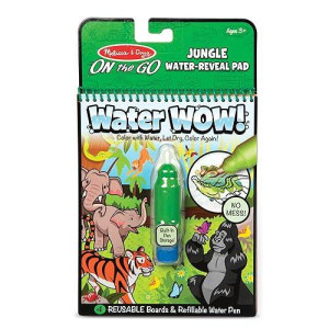 Melissa Doug On The Go Water Wow Reusable Waterreveal Coloring Activity Pad Jungle Party Favors Stocking Stuffers Trav